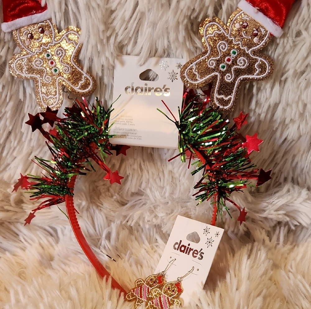 Claire's Gingerbread and Tinsel Holiday Headband